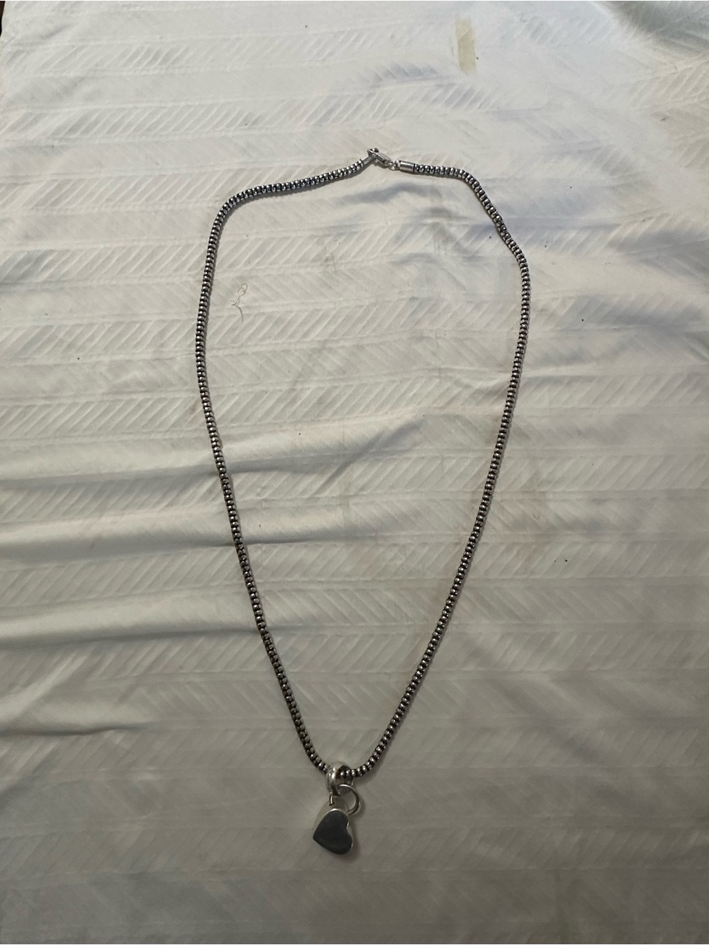 Silpada  Dangle Chunky Heart Pendant on Popcorn Chain
